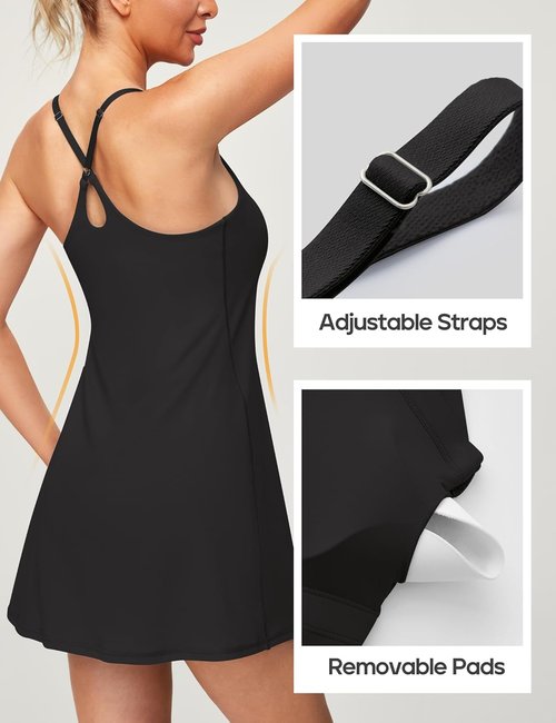 Heathyoga Tennis Dress for Women - Athletic Style with Shorts & Pockets | Perfect for Golf & Sports