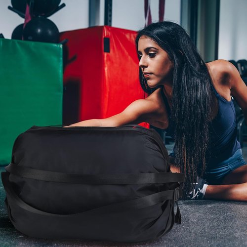 Aosbos Duffle Bag - Foldable Travel Backpack for Men & Women | Large Packable Weekender in Classic Black