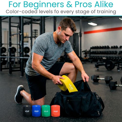 Vive Resistance Band Rolls (75 Feet) - Non-Latex Professional Box for Physical Therapy, Lower, Upper Body Exercise Workout - 25 Yard Straight Elastic for Strength Training, Rehabilitation, Women
