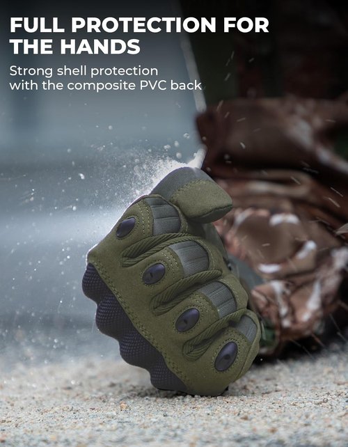 KEMIMOTO Tactical Gloves - Touchscreen Motorcycle Gloves with Hard Shell & Palm Padding | Ideal for Sports, Cycling, Hunting & More