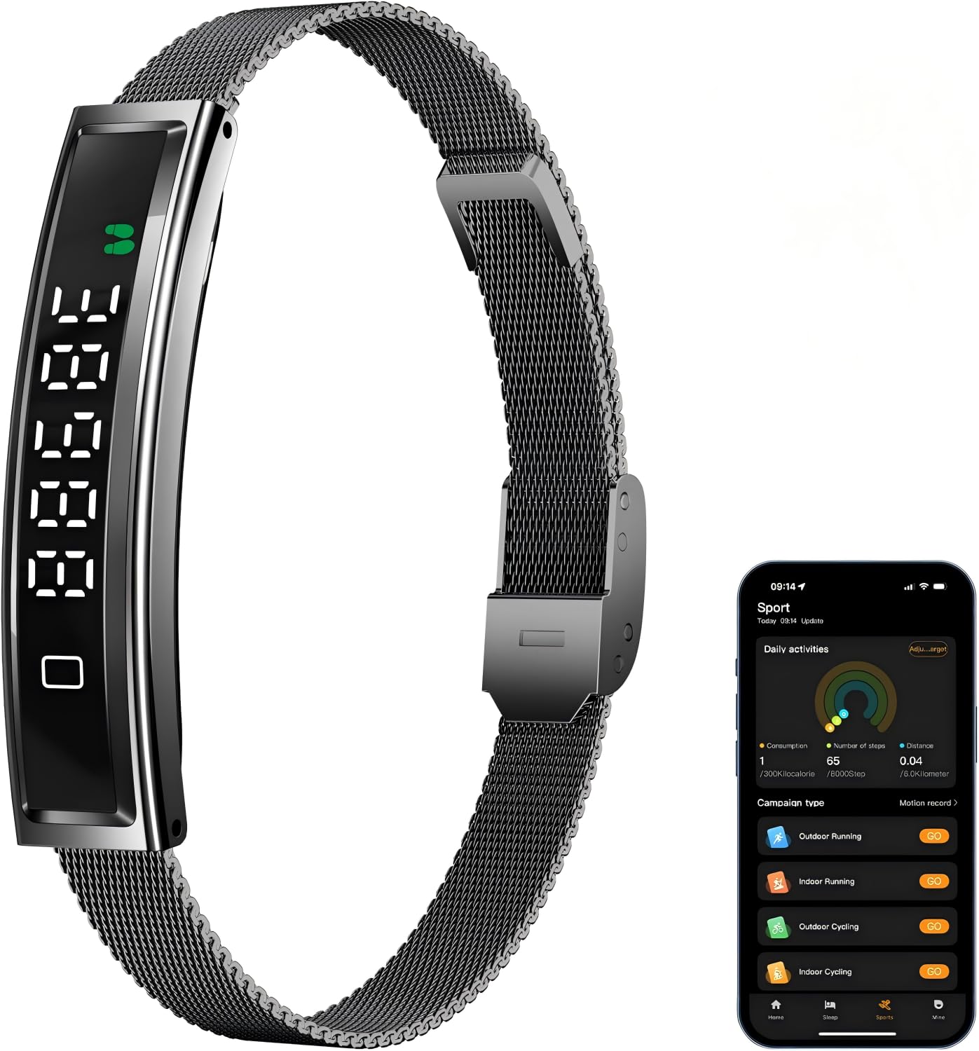 ZBNMY Health Smart Bracelet,Fitness Tracker with Heart Rate, Sleep Monitoring, Blood Oxygen, Step Counting for iOS and Android, No Subscription Fee, Waterproof(Black)