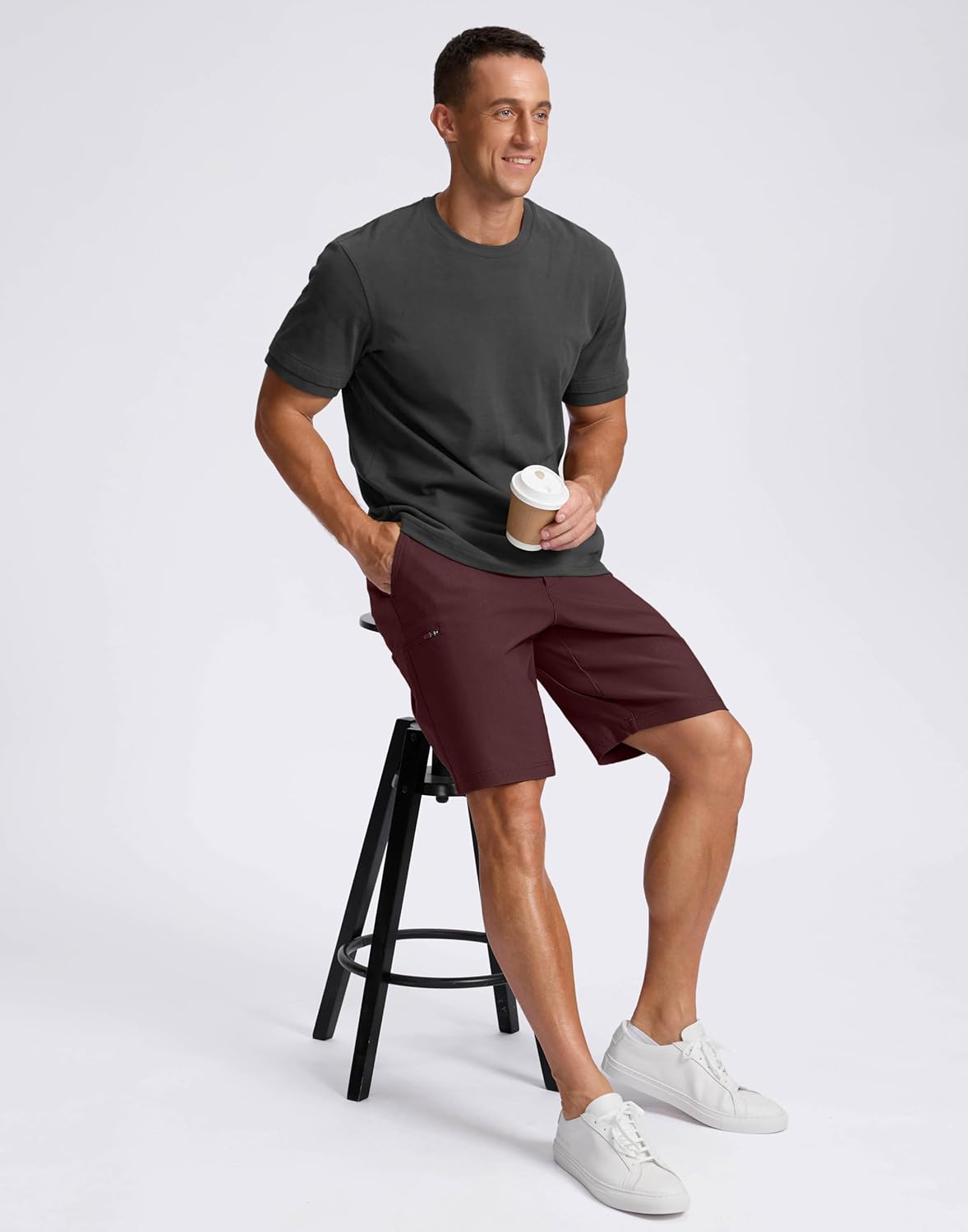 Pudolla Men's Golf Shorts - Quick Dry Stretch Casual Shorts with 4 Pockets | 7/9 Inch Lightweight Design