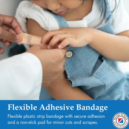 Henry Schein Sheer Adhesive Bandages, 1" x 3" Sterile Strips | Bulk Case of 1,500 (10 Packs of 150) | Breathable, Latex-Free First Aid Bandages for School Nurses, Offices & Businesses