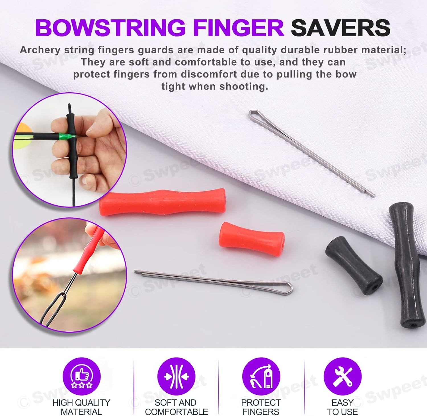 Swpeet 17-Piece Archery Bow String Tools Kit - Complete Set with Nocking Buckle, Ruler & Wax