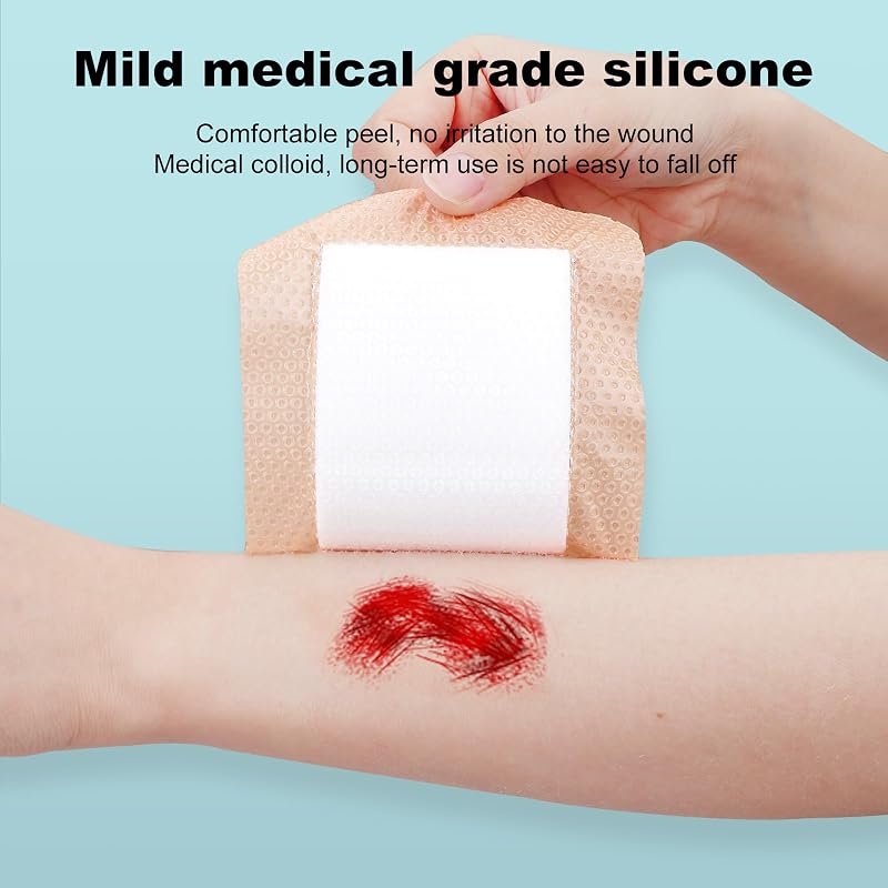 Silicone Foam Dressing 4x6 Bed Sore Bandages, Waterproof Wound Patches