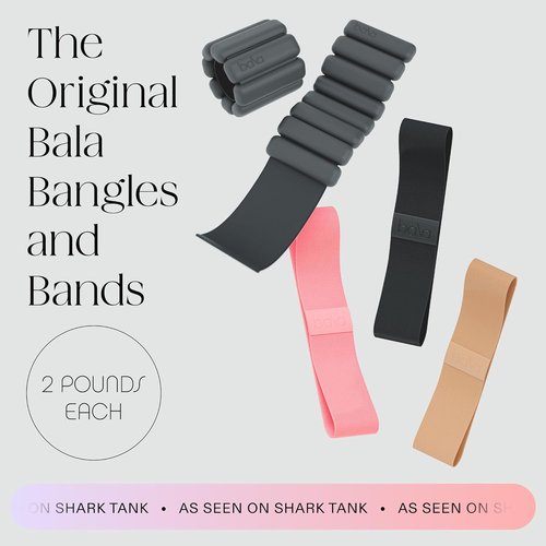 Bangles Wrist & Ankle Weights 2 Pound Pair and Resistance Bands 3 Pack Multicolor – Fitness Bands & Wearable Weights for Strength Training & Toning