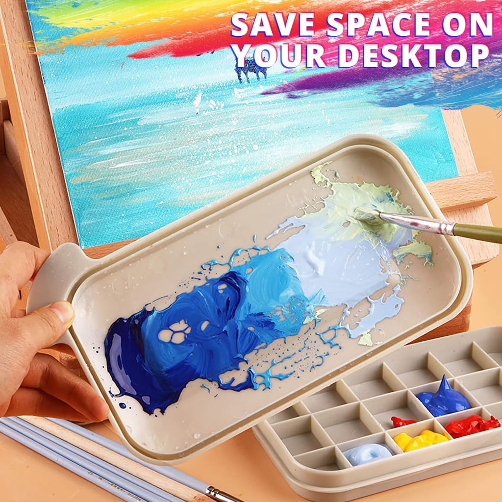 ZLY Paint Brush Cleaner Basin Set - 10 PCS Paint Brushes & Organizer for Acrylic & Watercolor (Gray)