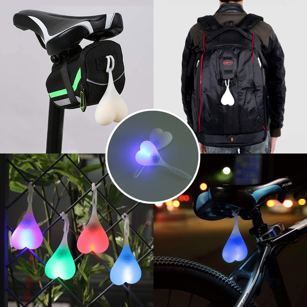 YUERWOVER Bike Reflectors LED Bicycle Rear Lights Night Essential Cycling Balls Tail Light Seat Back Egg Lamp Waterproof Silicone Warning Light for Truck (Blue)