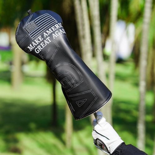 Driver Headcover, American Flag Golf Club Covers, MAGA Style Funny Golf Head Covers - Trump Golf Accessories & Gifts for Men and Women