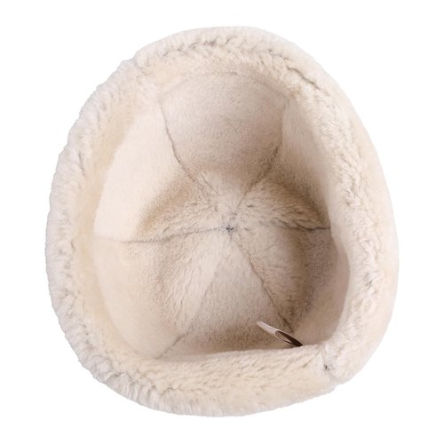 BOONJOVIA Unisex Genuine Sheepskin Leather Shearling Wool Beanie Hat, Winter Fur Cap, Hand Stitched (US, Alpha, One Size, Brown)