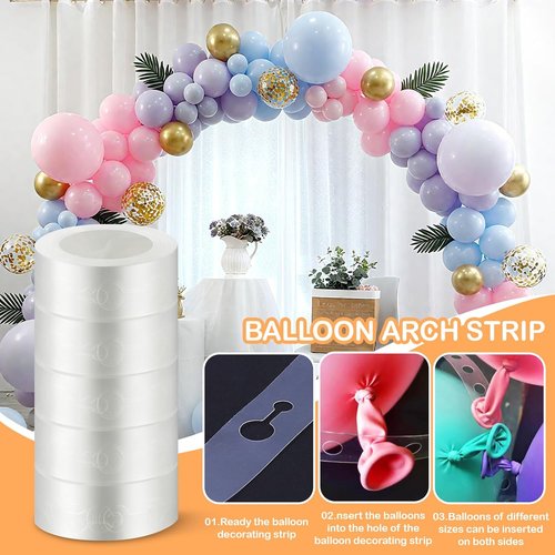 Balloon Arch Kit - 98.4ft DIY Garland Strip with 600 Clear Glue Dots | Perfect for Weddings & Crafts