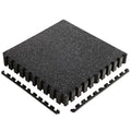 NEWBULIG Interlocking Rubber Floor Tiles, Gym Flooring for Home Gym Mat 24 inch Long, 1/2 Inch Thick, Rubber Mats for Floor, Garage, Workout Space, Non-Slip, 6pcs