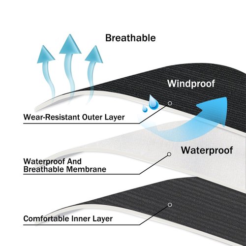 Gash Hao Waterproof Socks Hiking Gear Wading All-Weather Outdoor Sports Fishing Skiing Kayaking Camping Mens And Women（BLACK-L）