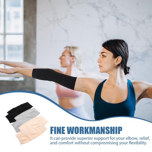 LALAFINA 3 Pairs Elbow Compression Sleeve Scar Covering Incrediwear Elbow Sleeves Comfortable Protective Covers Breathable Guards for Men, Women, 8.85x4.13In
