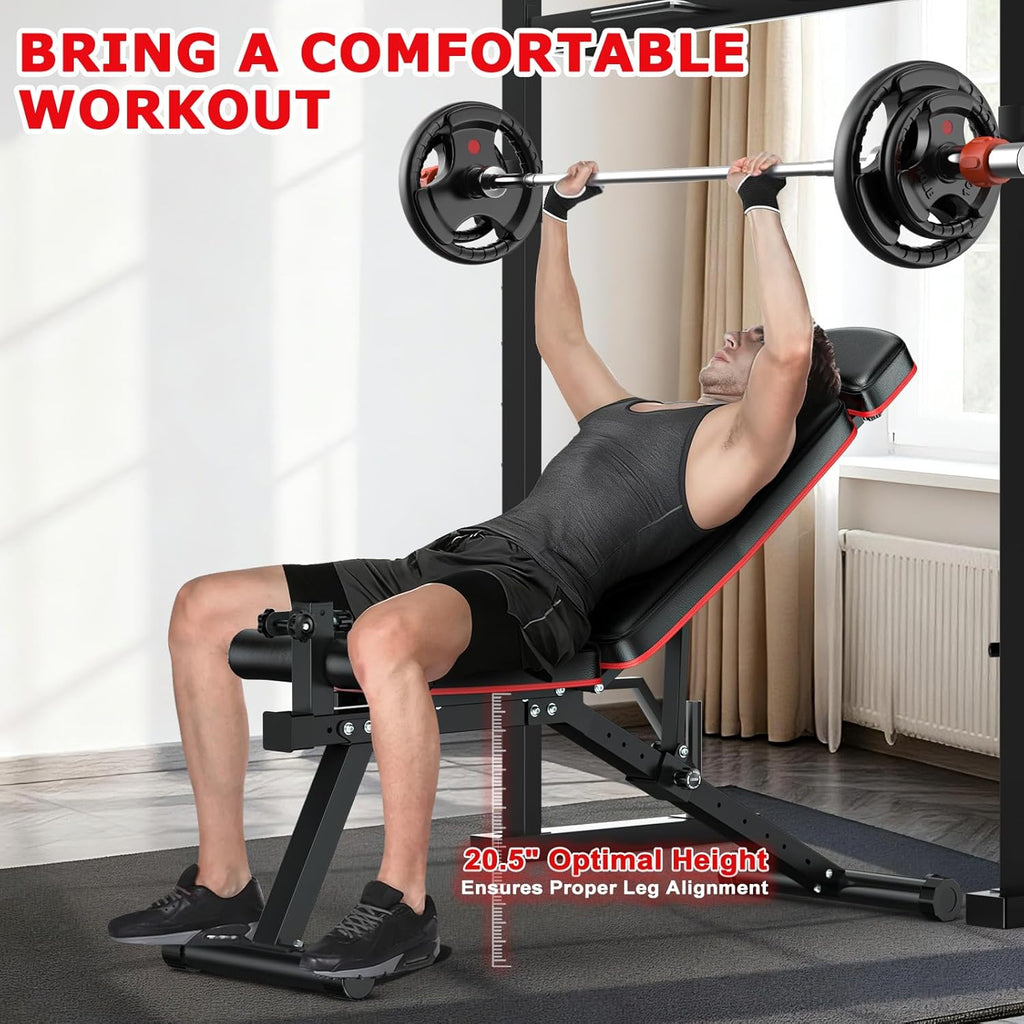 XDDIAS Adjustable Weight Bench - 900LBS Capacity with Leg Extension & Curl | Home Gym Full Body Workout