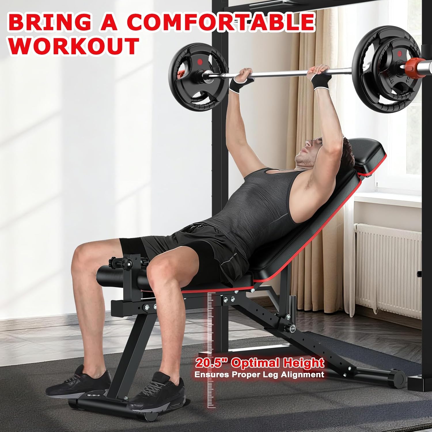 XDDIAS Adjustable Weight Bench - 900LBS Capacity with Leg Extension & Curl | Home Gym Full Body Workout