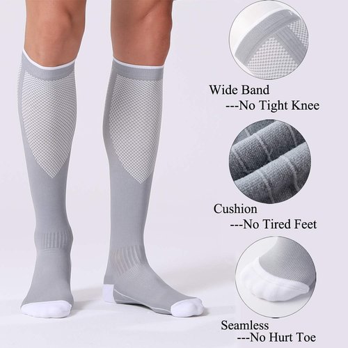 FITRELL Compression Socks - 20-30mmHg Circulation Support for Men & Women | 3 Pairs