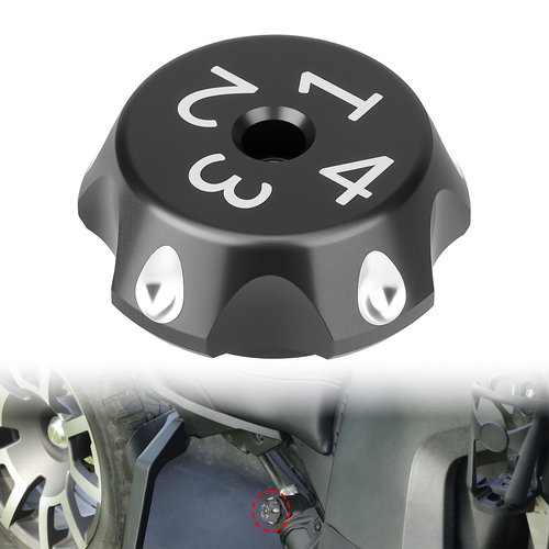 Aferrizu Aluminum Rear Shock Decor Nut Cover Suspension Adjuster Decor Cap for Can Am Ryker 600 900 Rally Edition Sport 2019-2025 Replacement Decorative Cap Accessories (Black)