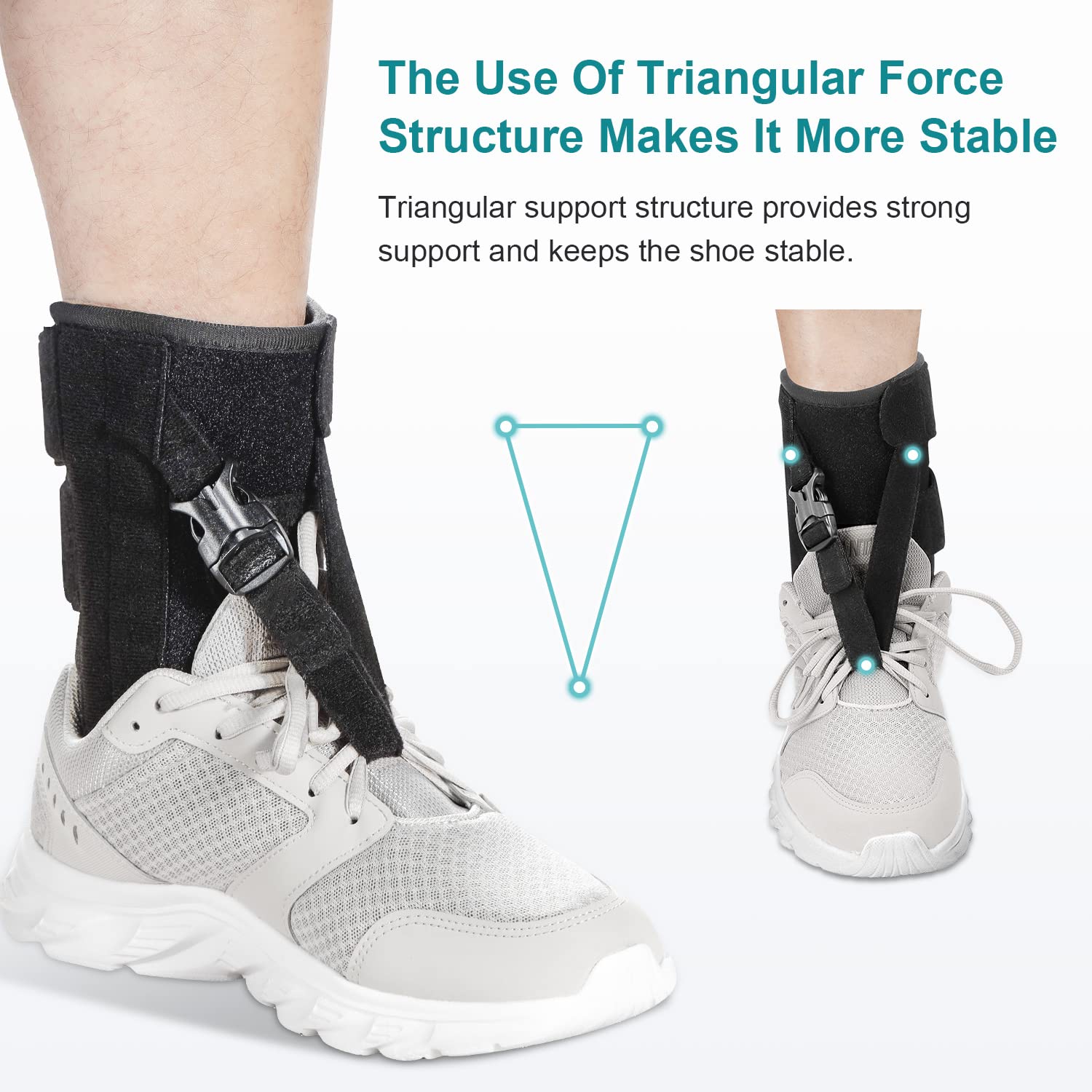 POZPO Foot Drop Brace for Walking Lifting Shoes, Drop Foot AFO Brace Help Raise Shoes, Foot Up Splint for Ankle, Improved Walking Gait, Prevent Falls and Injuries, for Left and Right-Black