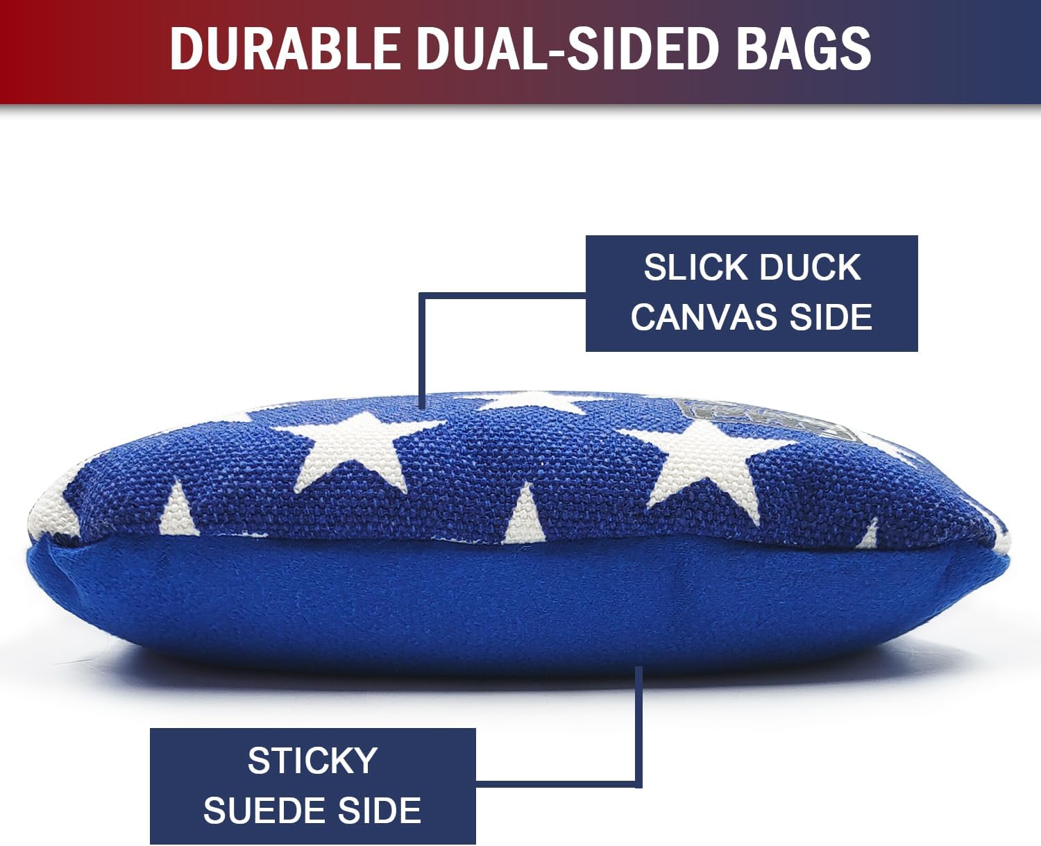Skiennix Dual-Sided Cornhole Bags - Professional Regulation Set of 8 | Slick & Stick Design