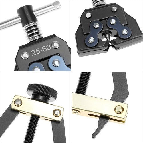 QWORK #25-60 Universal Roller Chain Tools Kit, Carbon Steel Chain Breaker, Cutter, Holder & Puller for Bicycles, Motorcycles, and ATVs