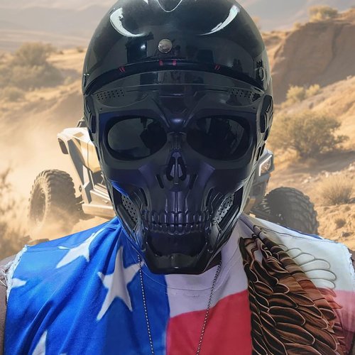 2PCS Airsoft Mask Paintball Mask Full Face Tactical Mask Suitable for CS Survival Games Shooting Cosplay Movie Halloween Skull Mask (Clear Lens)
