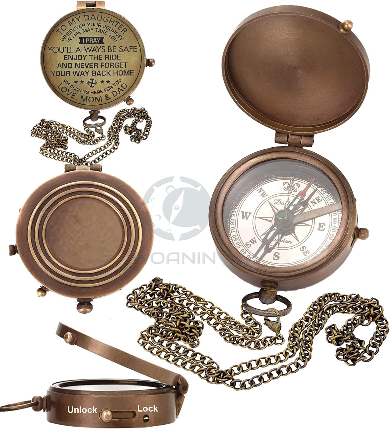 to My Daughter/Gift for Daughter from Dad/Gift to Daughter from Mom/Engraved, Personalized Gift for My Daughter/Gift to Daughter/Father Mother Gift idea (Mom & Dad to Daughter)
