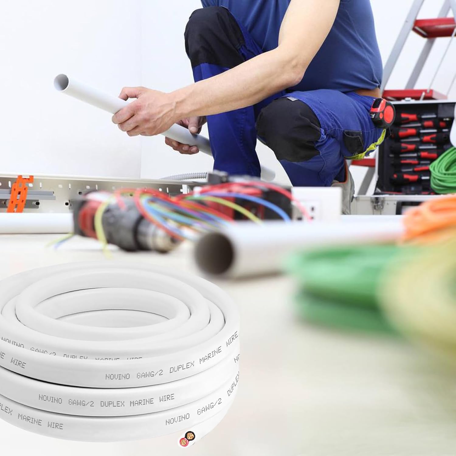 6 Gauge Marine Wire - 30ft Duplex Tinned Copper Heavy Duty Cable for Boats, RVs & Trailers