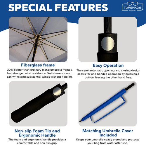 TopShade Golf Umbrella 54/62/68 inch, Double Canopy, Automatic Open