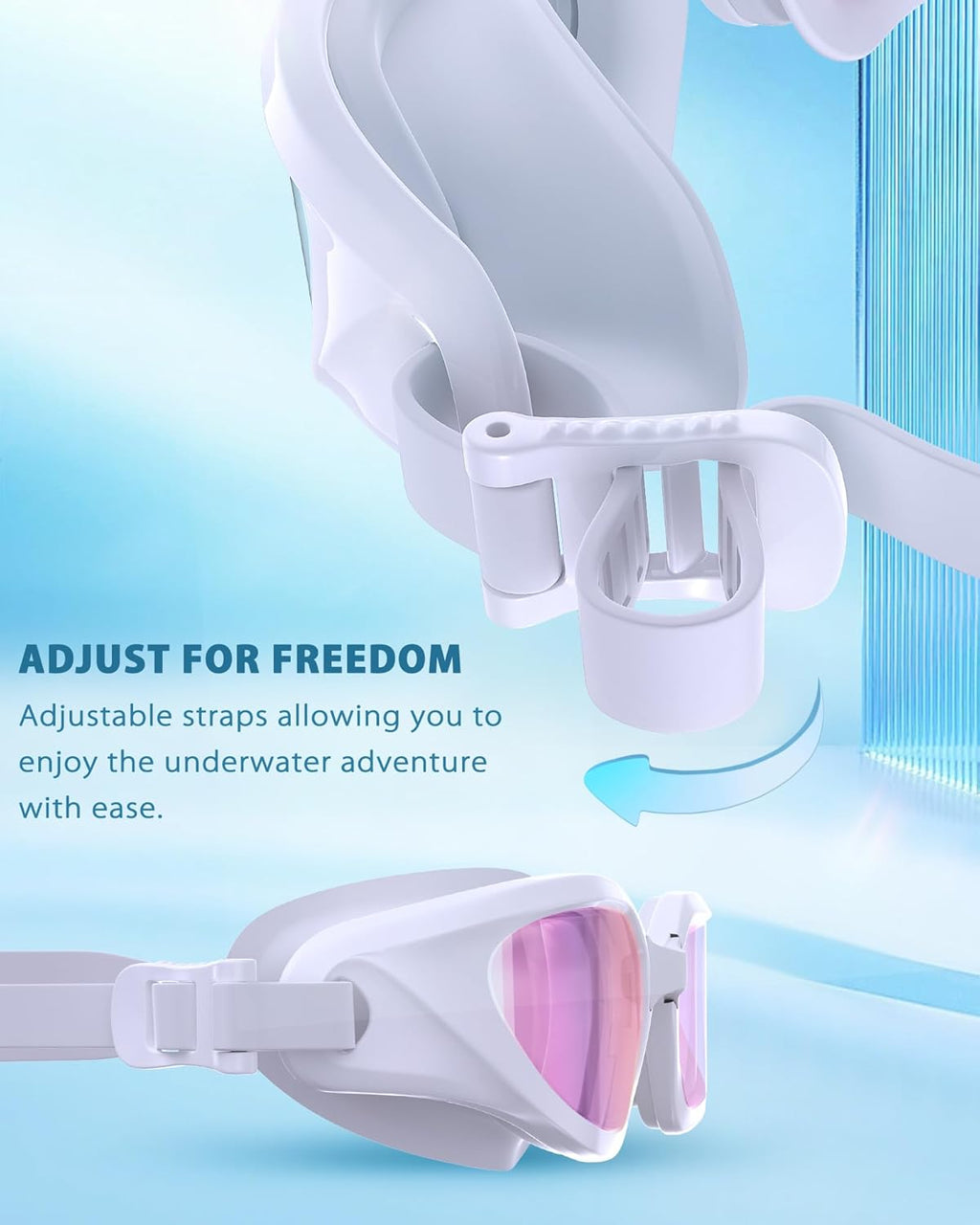 Skiennix Swim Goggles - Upgraded Anti-Fog & UV Protection | No Leakage, Wide View for Adults & Youth