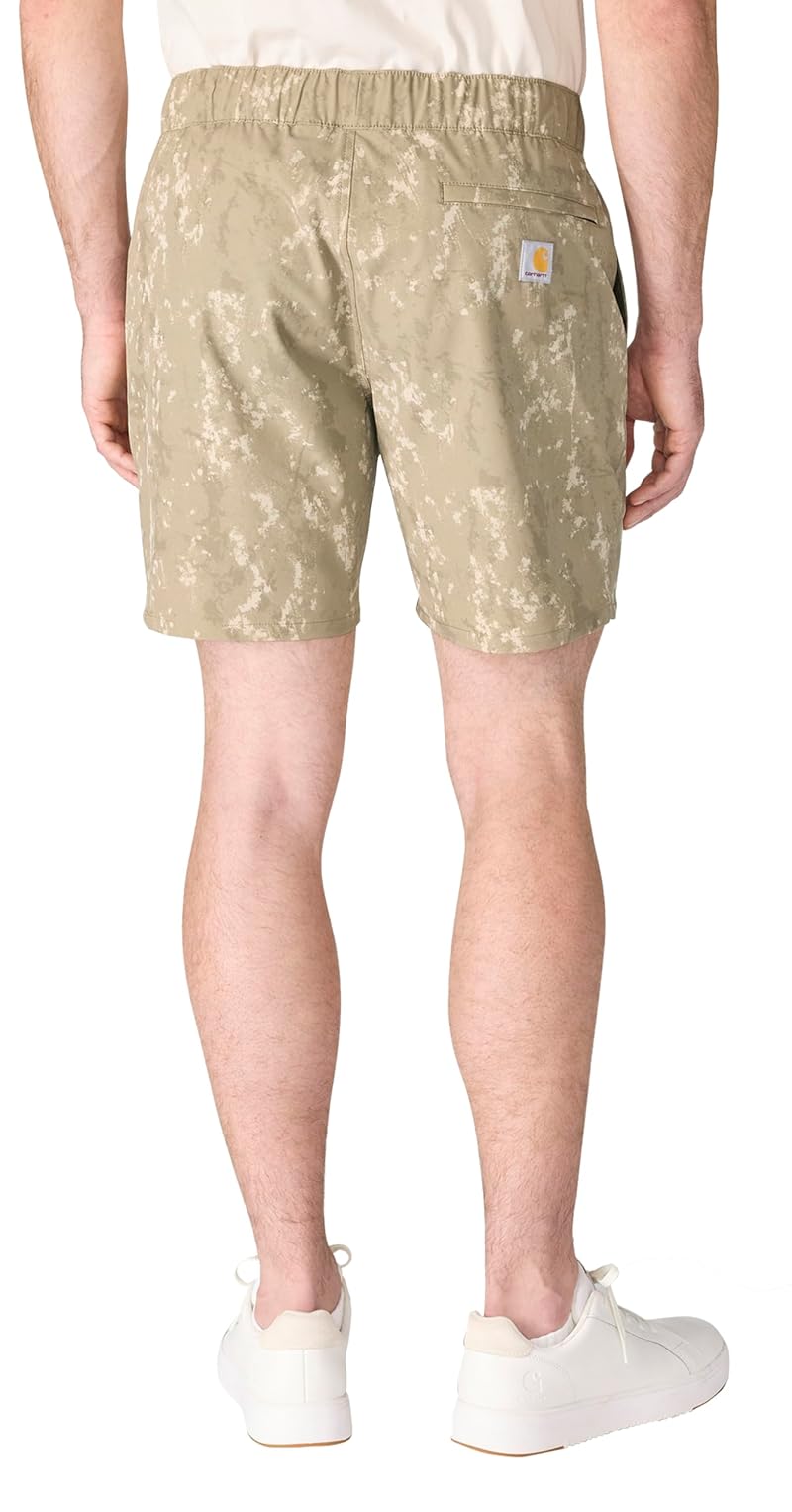 Carhartt Men’s Force Sun Defender Relaxed-Fit Pull-On Short Tan Terrain Camouflage - Medium