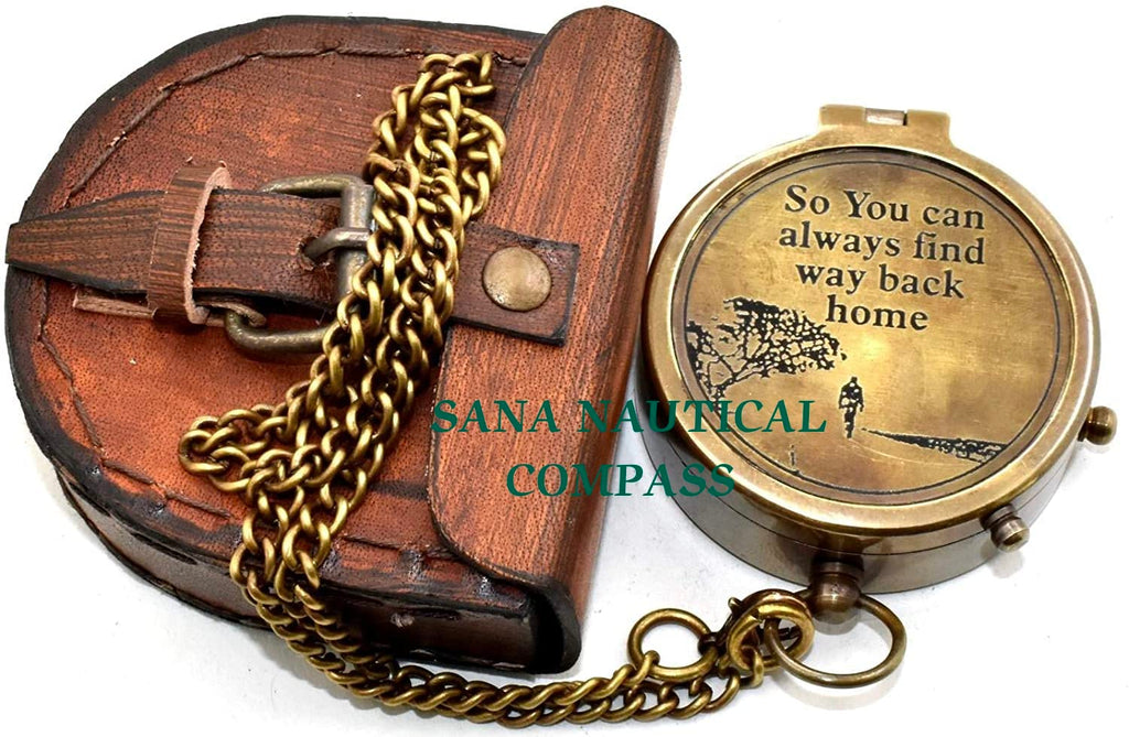 So You Can Always Find Your Way Back Home Nautical Engraved Camping Compass, Romantic Gift Ideas for Him/Her, Pocket Compass for Hiking, Survival Instrument, Baptism, Christian, Graduation Gifts