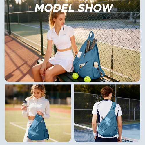 bluterm Pickleball Bag for Women Men, Crossbody Sling Bags Pickleball Paddle Bag Should Chest Bags Backpack
