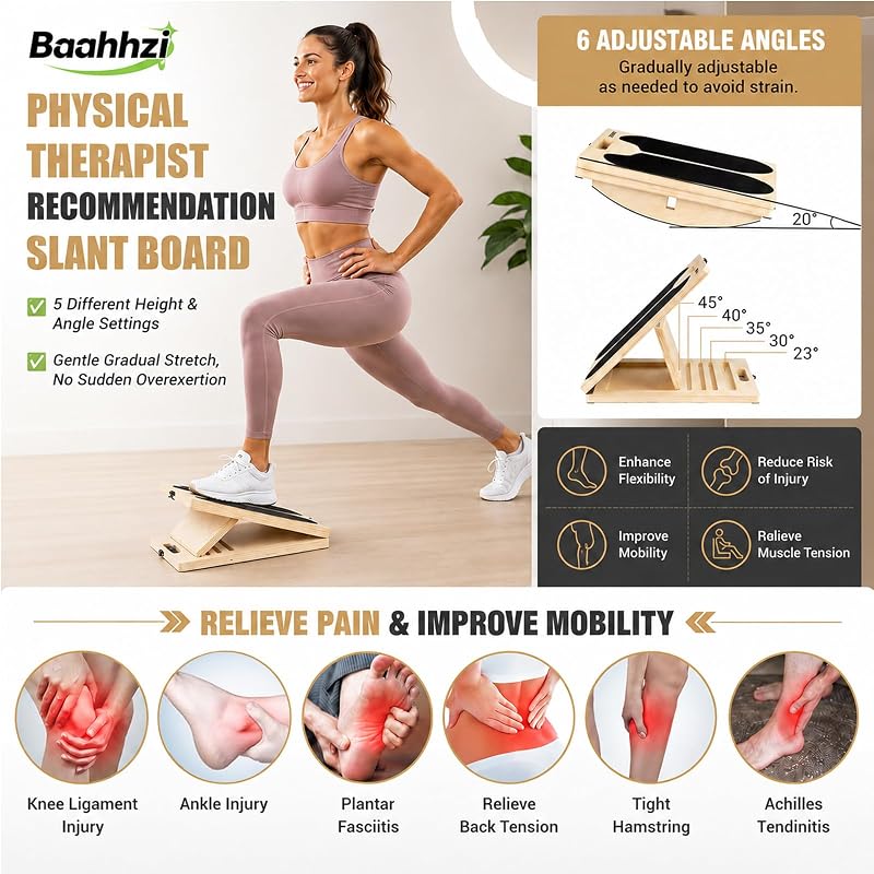3-in-1 Calf Stretch Slant Board with Balance Training