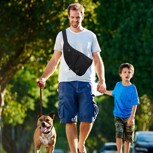 Midufrry Sling Bag Anti-Thief Crossbody Chest Shoulder Bag for Men Women Slim Personal Pocket Bag for Hiking Travel Daypack Backpack (Black), Small