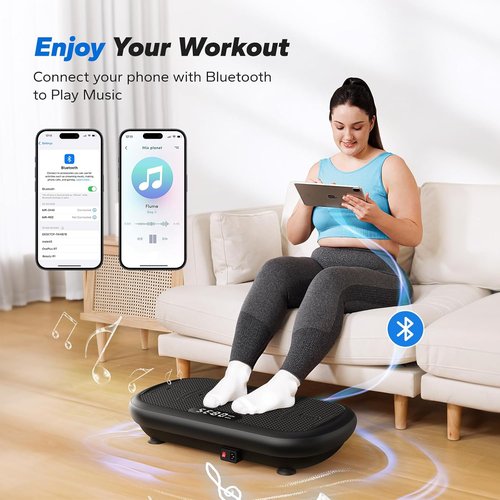 MERACH Vibration Plate Exercise Machine - 440 Lbs Capacity | Bluetooth & Silicone Pedal for Weight Loss
