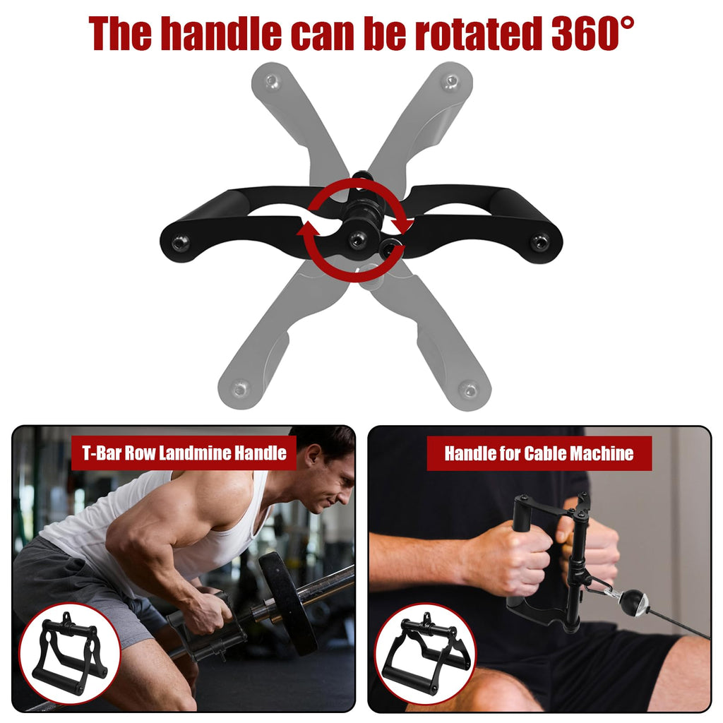 Topfinder V bar Handle T Bar Row Attachment, Landmine Handle for Barbell, Exercise Machine D Row Attachments for Back, Arm, Shoulder Workouts