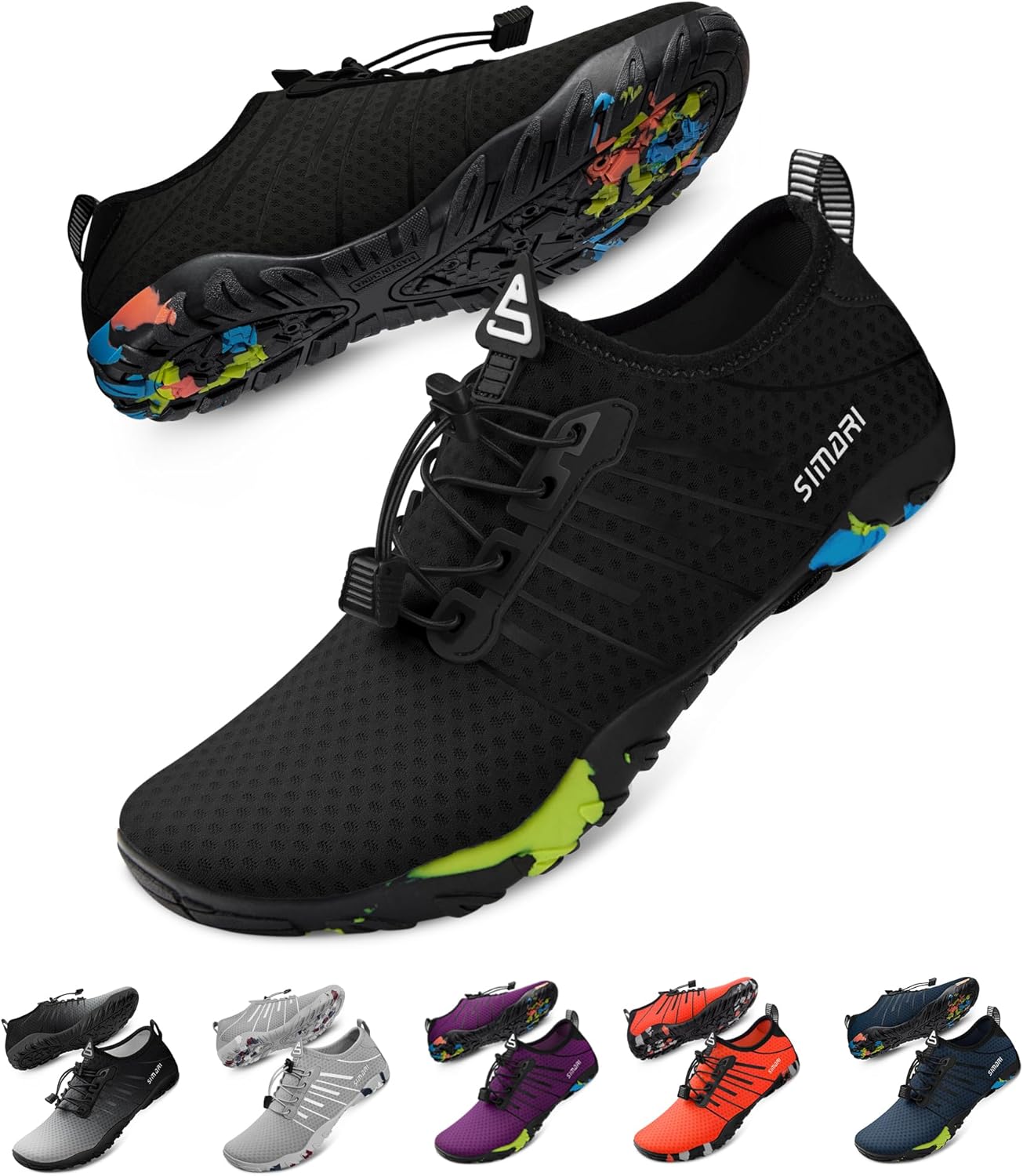 SIMARI Water Shoes - Quick-Dry Barefoot Aqua Socks for Men & Women | Lightweight Non-Slip Swim Shoes