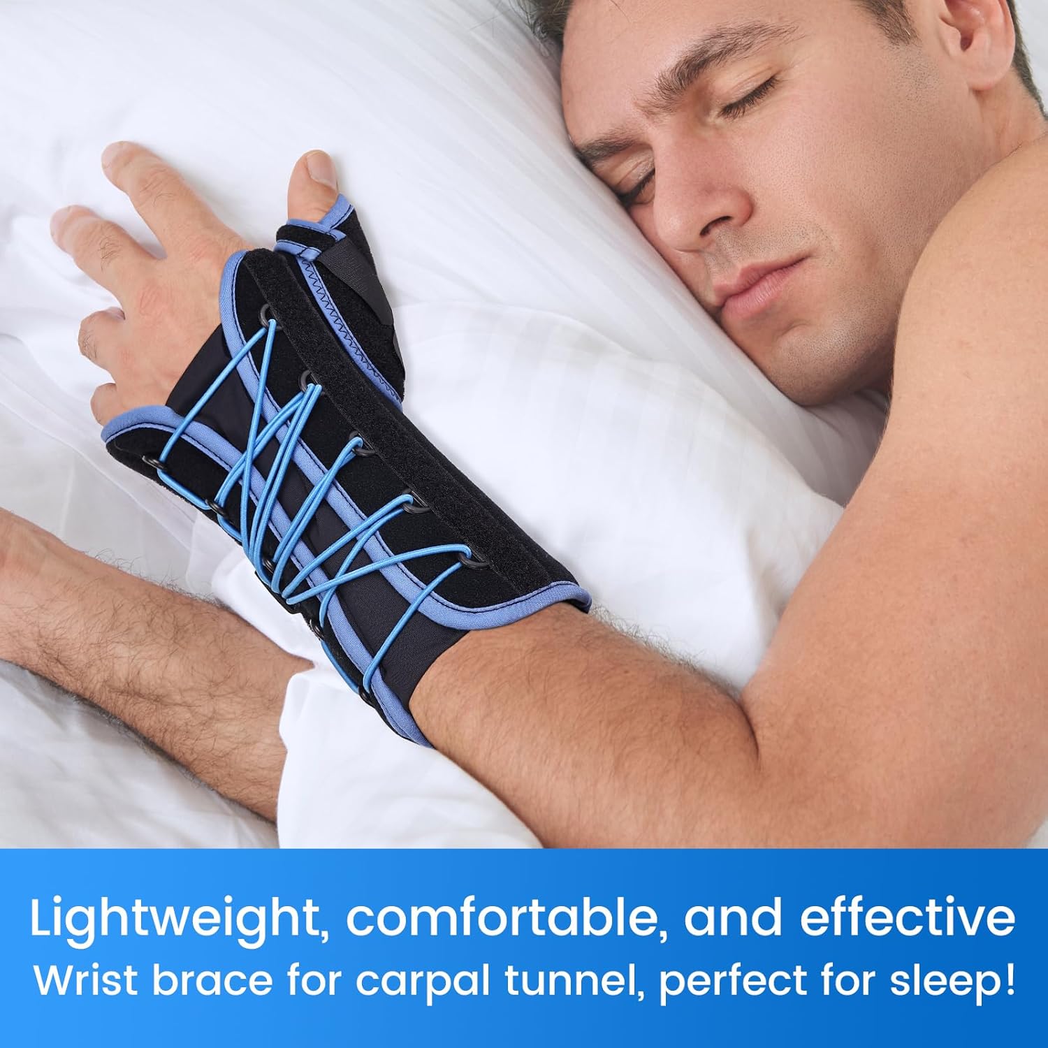 Velpeau Carpal Tunnel Wrist Brace - Thumb Stabilizer for Pain Relief | Night Support, Left Hand, Medium
