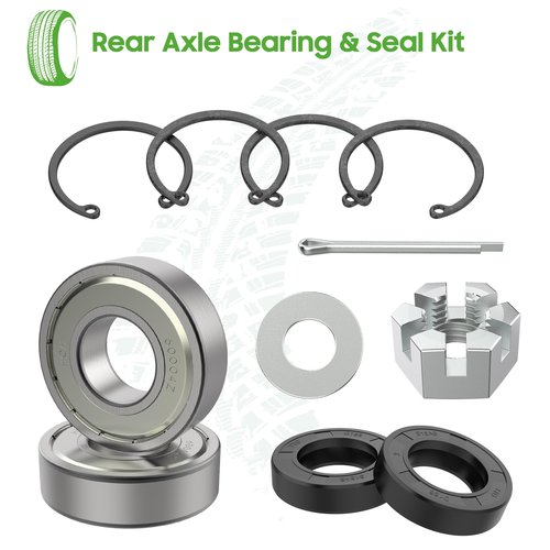 10L0L Golf Cart RXV Passenger Side Rear Spline Axle Shaft with Bearing Seal Kit fit EZGO RXV Electric 2008 UP, OEM# 620341, 614209,16.2" Long