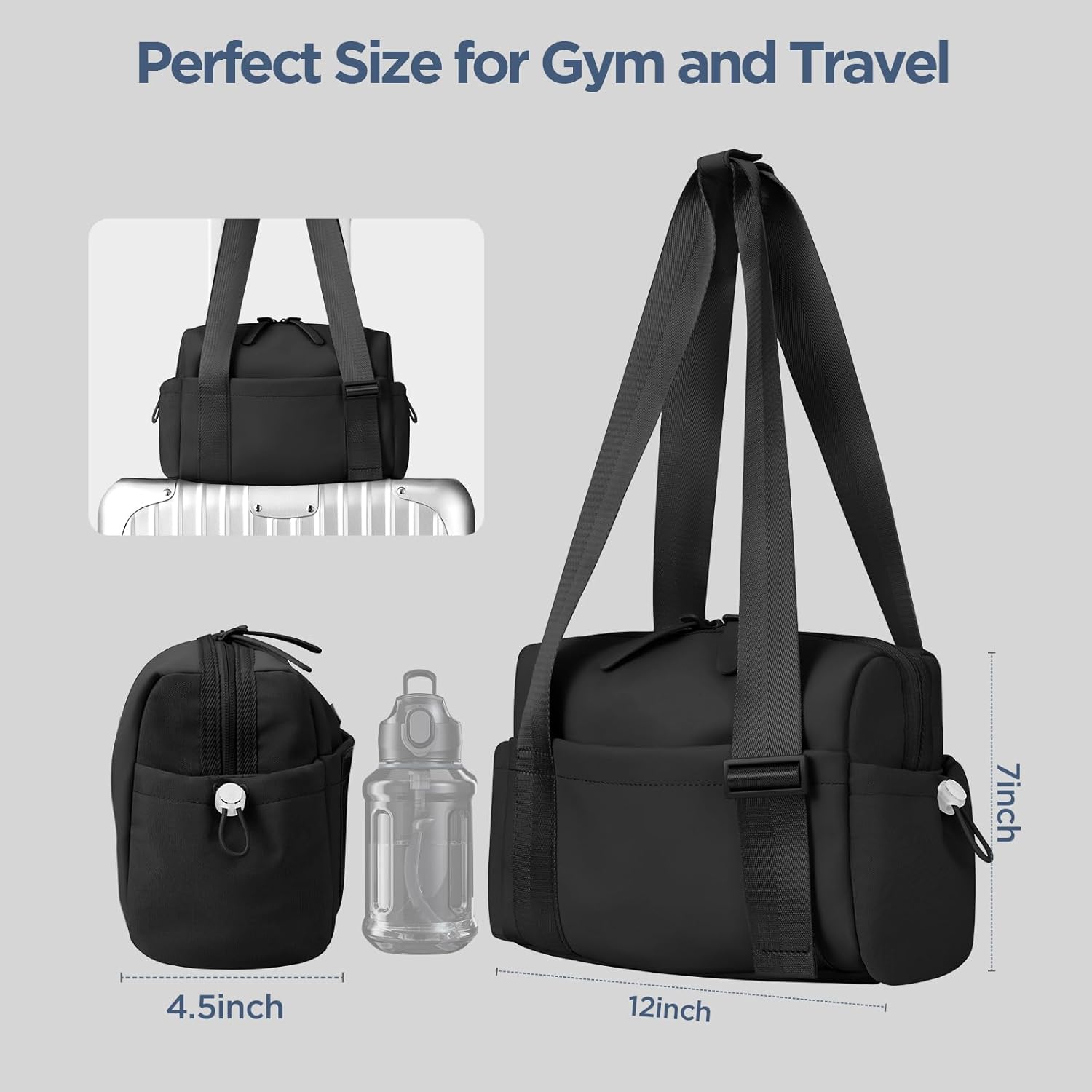 Skiennix Mini Gym Bag - Waterproof Small Tote with Wet Compartment for Women & Girls | Cute Travel Duffle