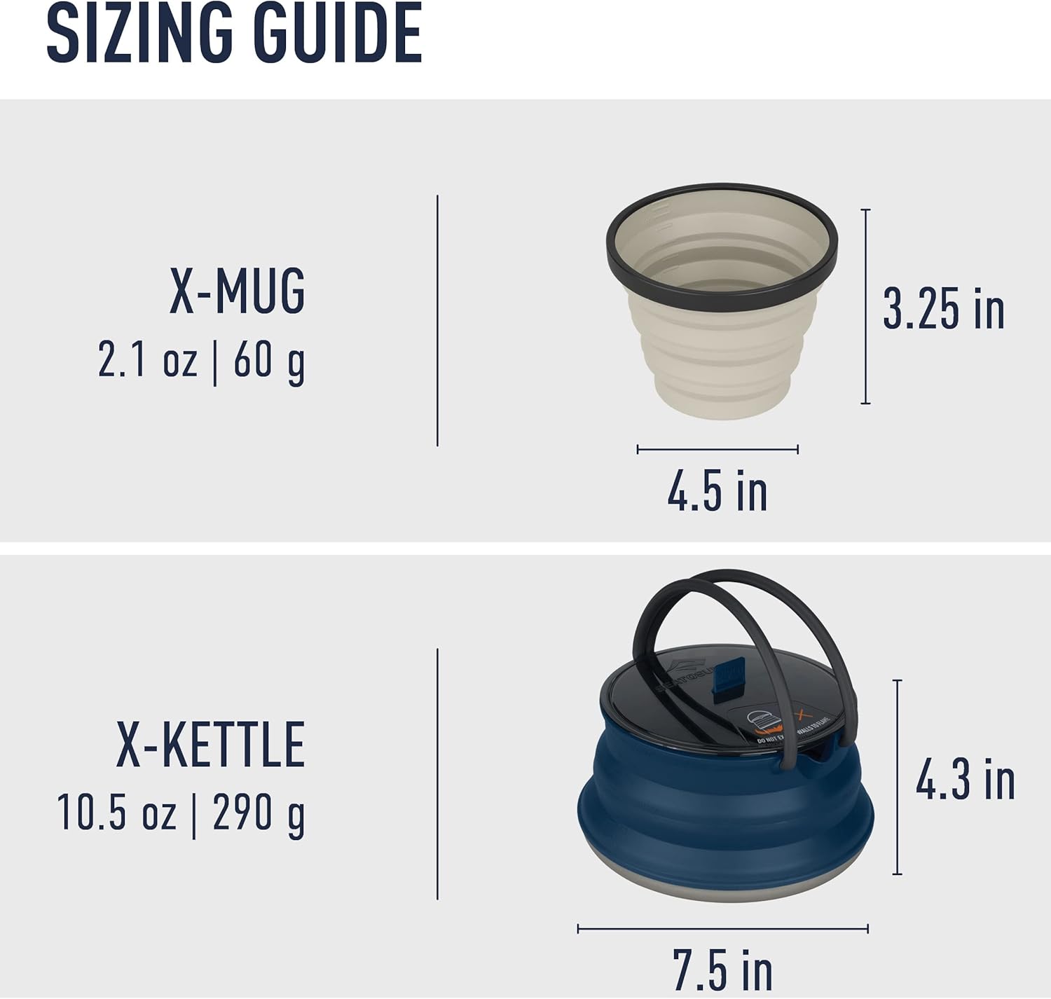 Sea to Summit X-Pot Collapsible Kettle & Mug Set - Perfect for Backpacking & Camping