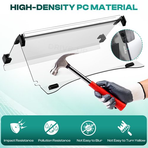 DRIVE UP Club Car Windshield, Golf Cart Windshield Compatible with Club Car Precedent, Tempo, Onward 2004-Up Gas and Electric Golf Carts, Clear Foldable Windshield UV Protection and Impact Resistant