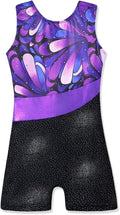 HOZIY Girls' Gymnastics Leotard - Sparkling Snowflake Biketard in Blue, Purple & Hot Pink