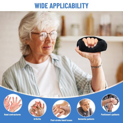 TYYIHUA Palm Protector Palm Grips Hand Contracture Cushions with Elastic Band & Finger Sepereter, for Stroke Hand, Arthritis Parkinson Dementia