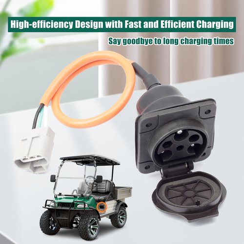 YUXIVCNE ST-031016-PZ Electric Golf Cart Charger Receptacles Head Replacement for Evolution for Powersports for Advanced EV for Aetric and More Cart Charger Port for 3 Pin Charge Cable 30A 110V-220V