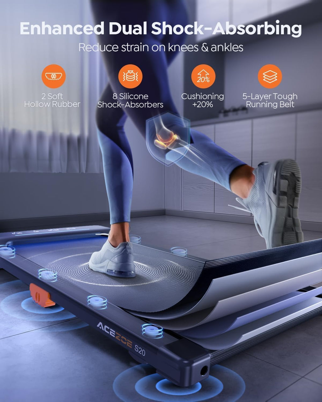 Walking Pad Treadmill - Compact Under Desk Design with 10% Incline | 285lbs Capacity, APP/Remote Control