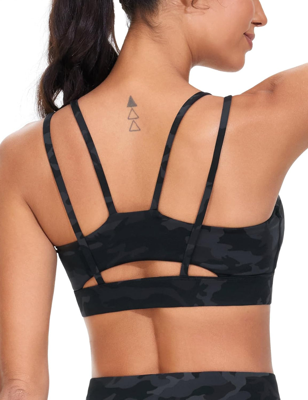 The Gym People Women's Sports Bra - Supportive Double Spaghetti Strap with Padded Design