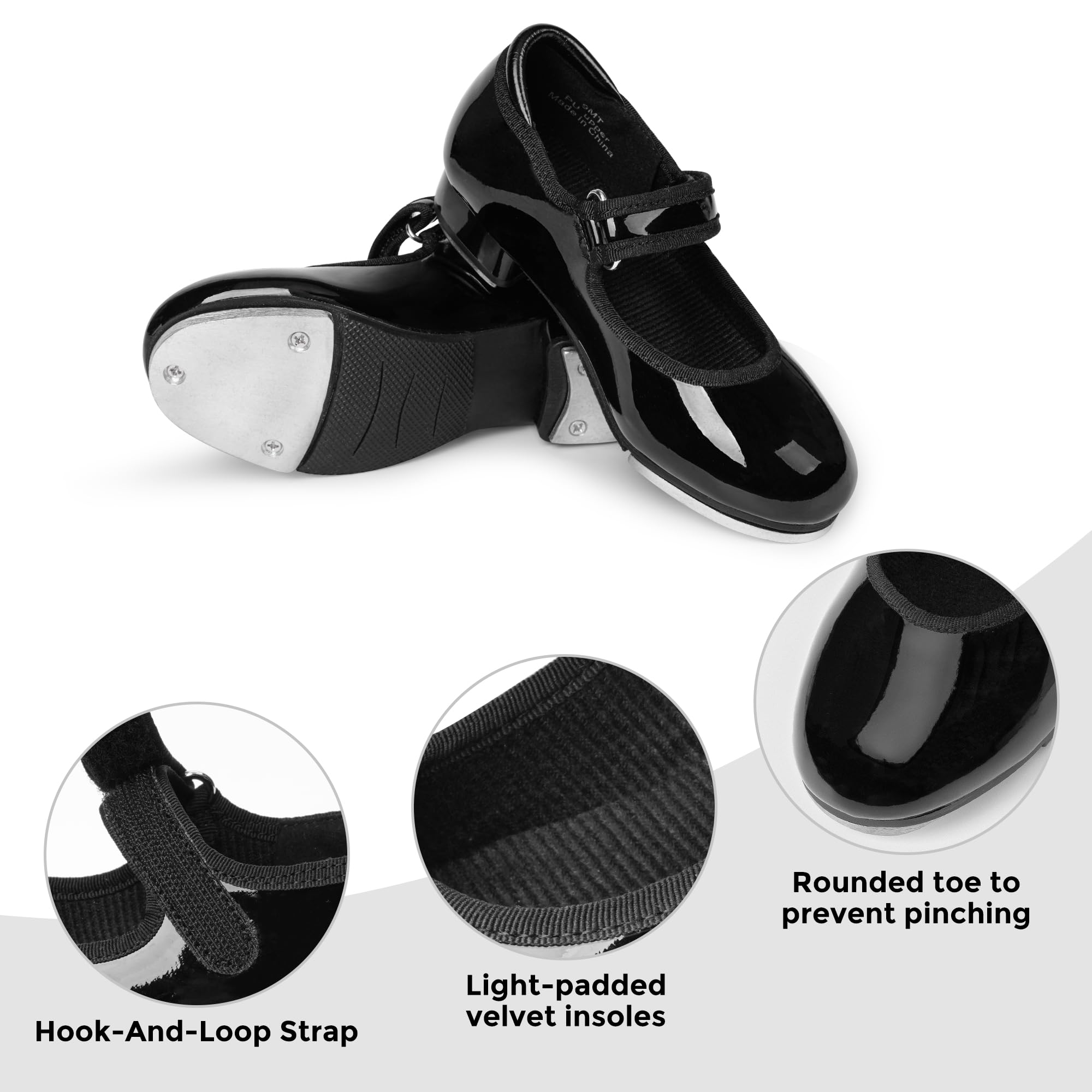 Stelle Tap Shoes for Girls Toddler Boys PU Leather Dance Shoes(Toddler/Little Kid/Big Kid)
