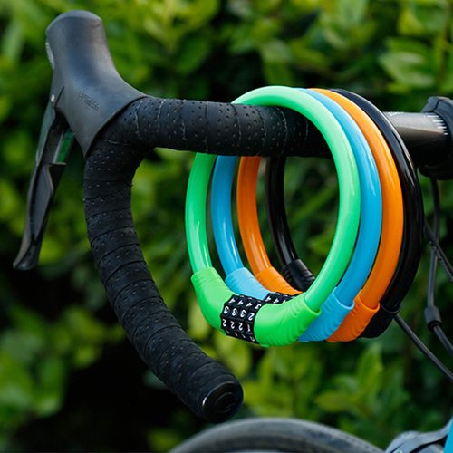 SPROUTER Bike Cable Lock Combo Cable Bicycle Lock, Portable Code Bicycle Lock with 4-Digit Combination Lightweight Bike Cable Lock, Anti-Theft Bike Lock for Kid Bike Moutain Bike,12CM Diameter, Orange